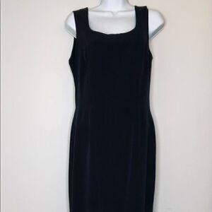 Patrick Collection 100% Silk Little Black Sheath Dress – Size 8 Elegant Classic